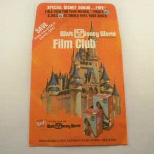 Disney World Film Club 70s Vintage Ephemera